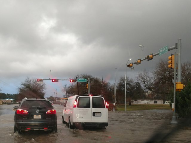 flooded street in Houston